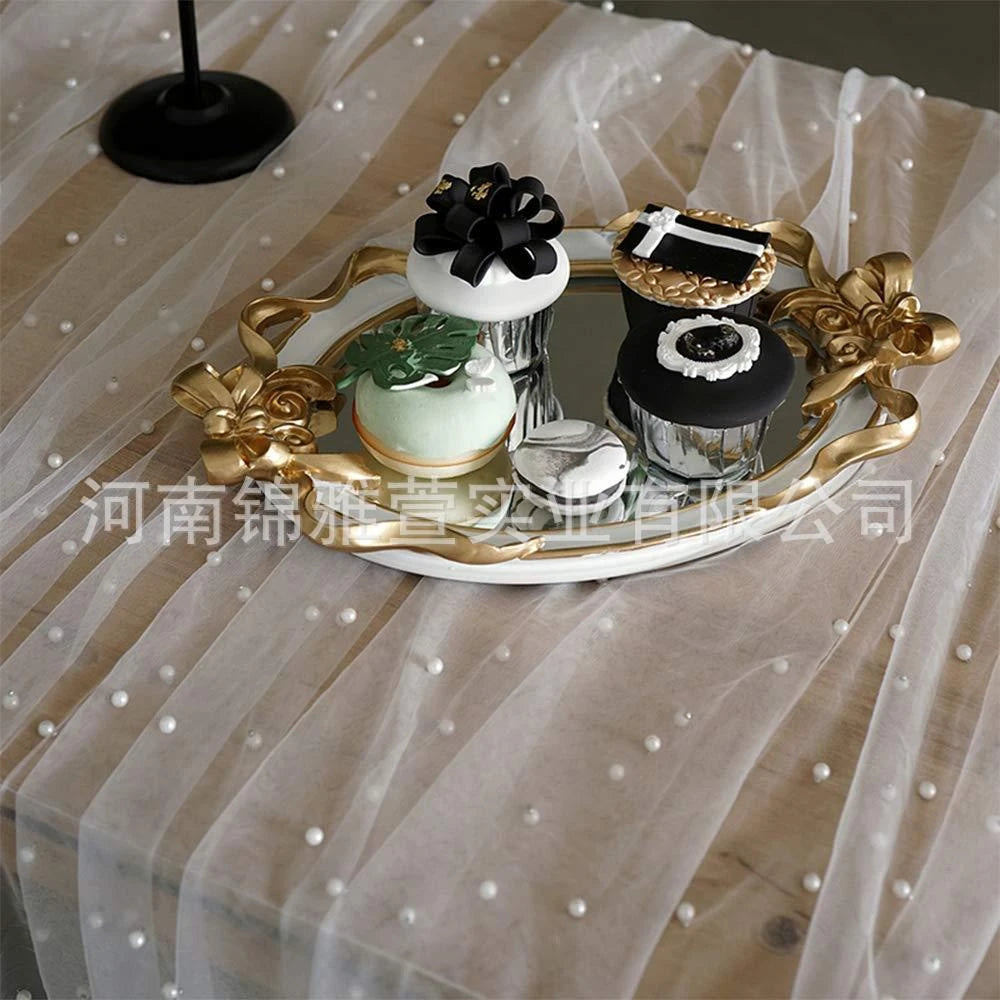 Amazon Pearl Tulle Lace Table Runner
