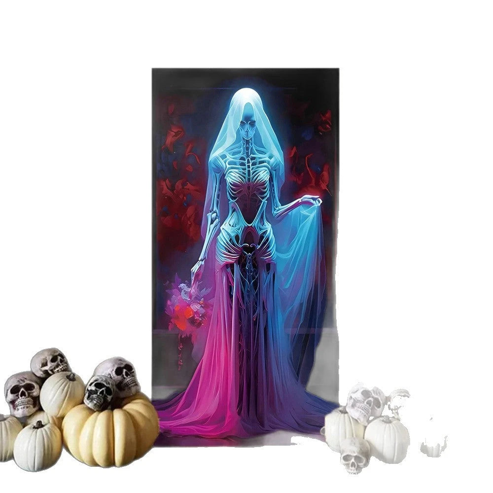 Cross-Border New Halloween Background Cloth High-End Atmosphere Door Cover Holiday Indoor Door Decoration Hanging Cloth Door Width Customization