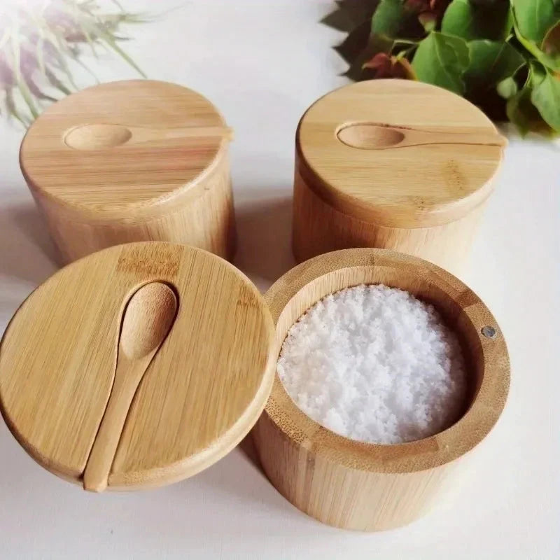 Seasoning Bamboo Condiment Jars