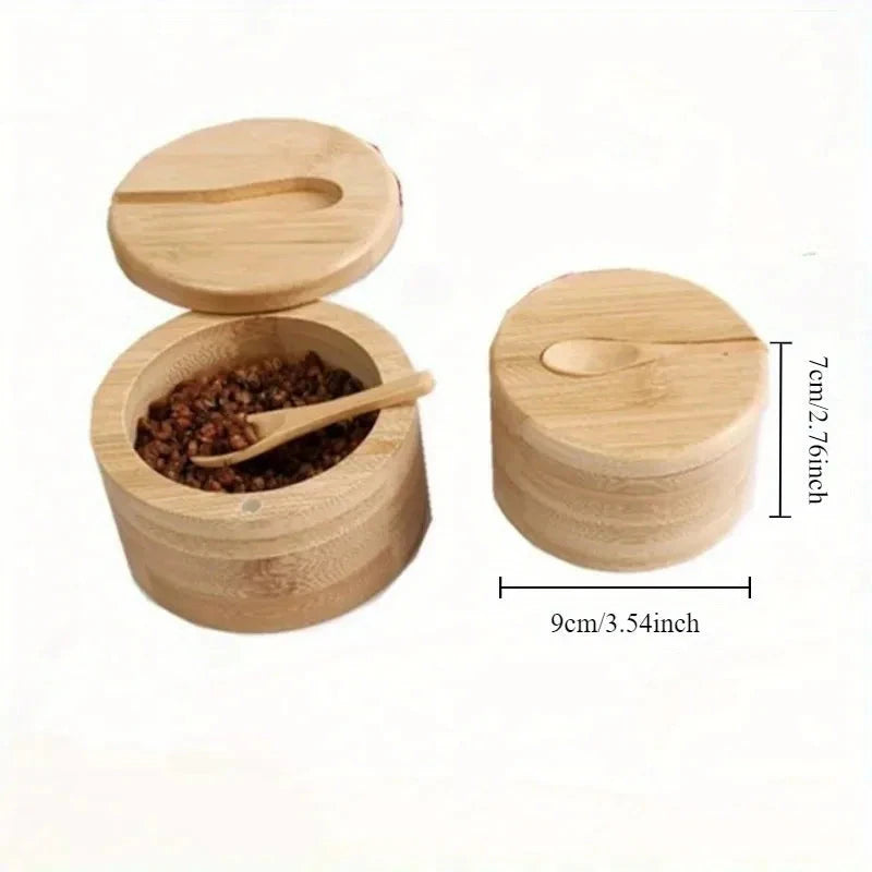 Seasoning Bamboo Condiment Jars