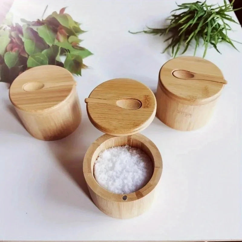Seasoning Bamboo Condiment Jars