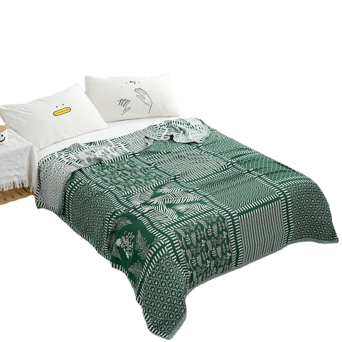 Bamboo Fiber Summer Blanket with Floral Design