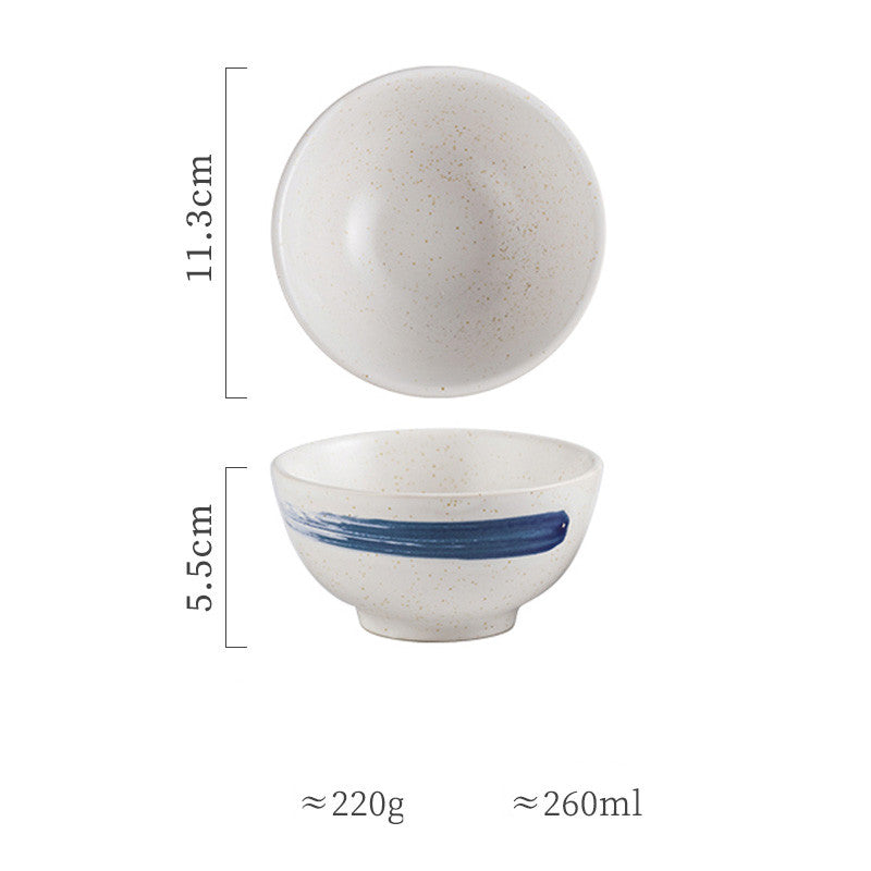 Simple Ceramic Soup Bowl for Household Use