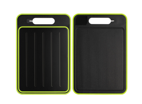 Dual-Sided Rapid Defrost Aluminum Cutting Board with Sharpener
