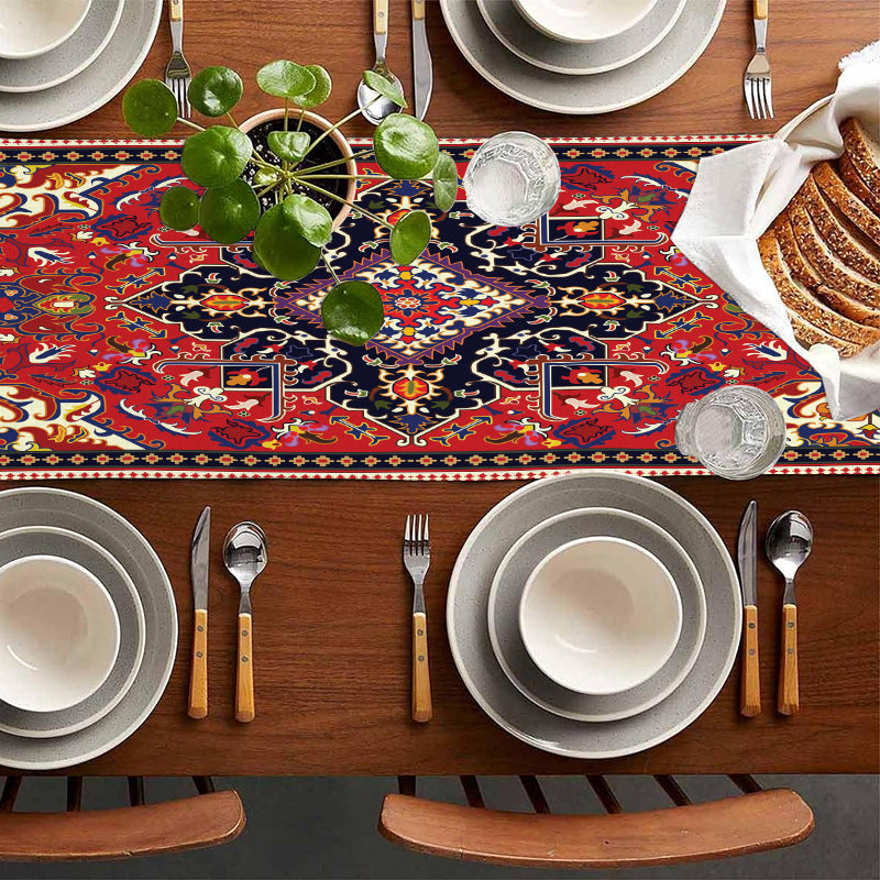 European Style Textured Printed Table Flag Cross-Border Linen