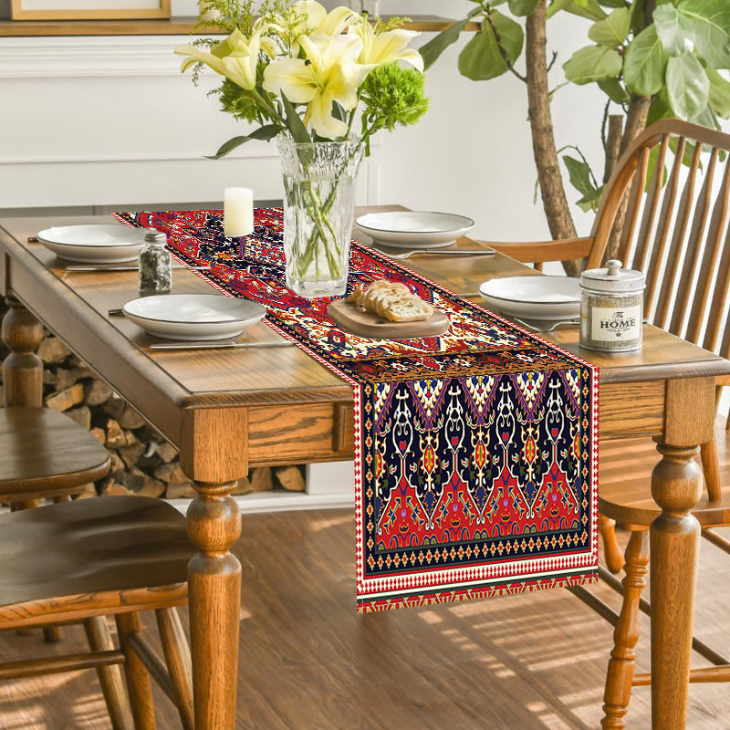 European Style Textured Printed Table Flag Cross-Border Linen
