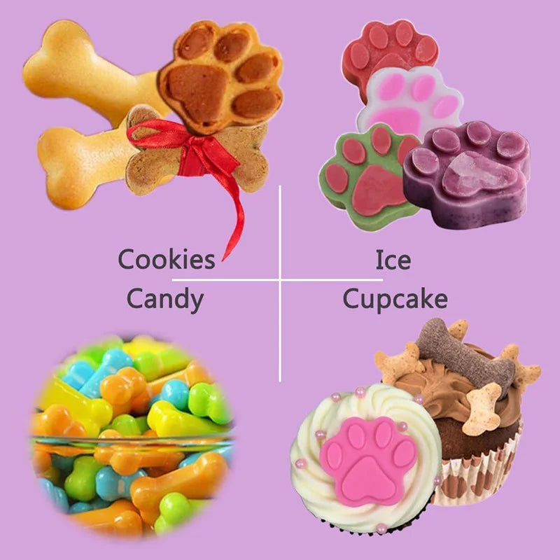 Silicone Molds Puppy Dog Paw and Dog Bone Silicone Dog Treat Molds