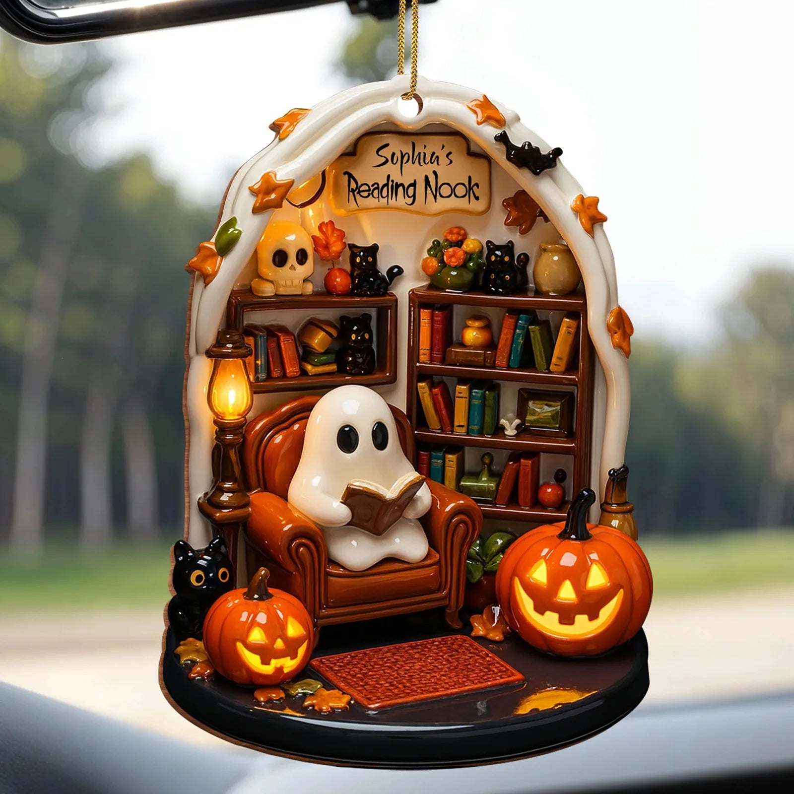 Ghost Reading 2D Flat Ornaments
