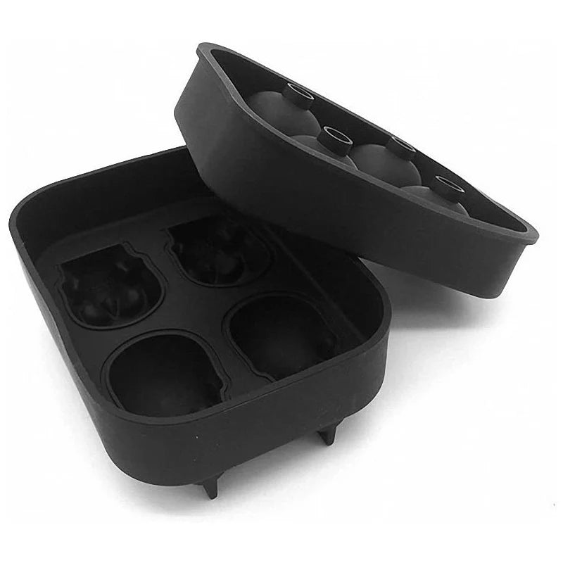 Skull Whisky Cocktail Ice Block Tray Silicone Mold