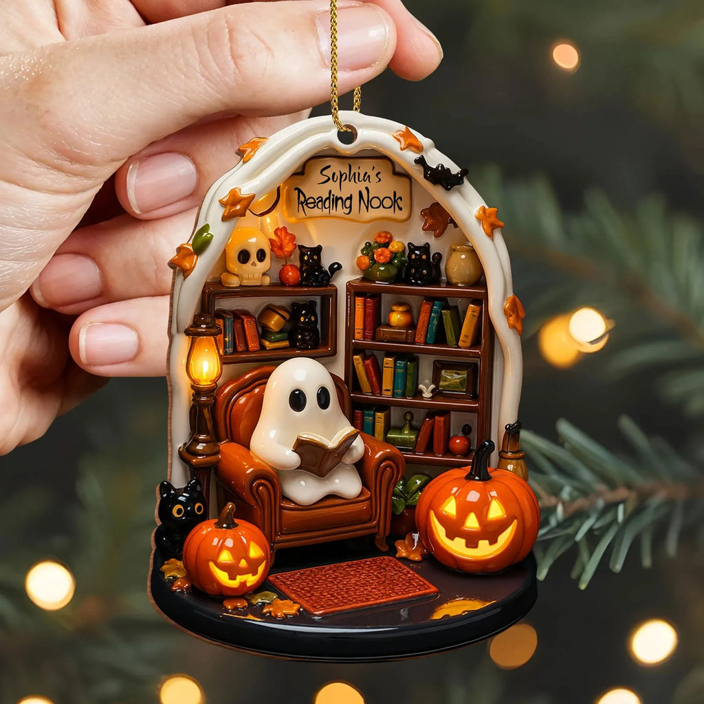 Ghost Reading 2D Flat Ornaments