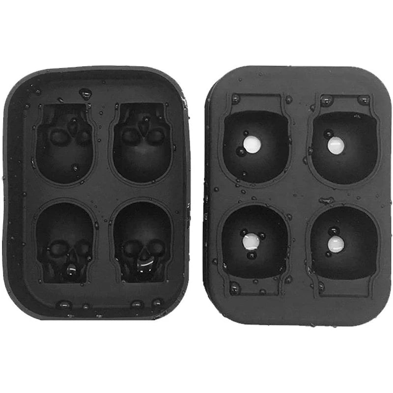 Skull Whisky Cocktail Ice Block Tray Silicone Mold