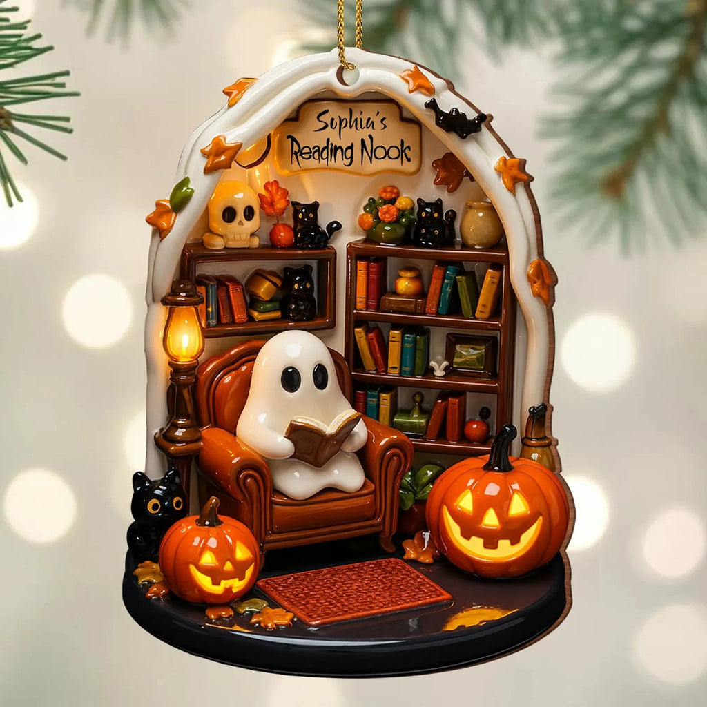 Ghost Reading 2D Flat Ornaments