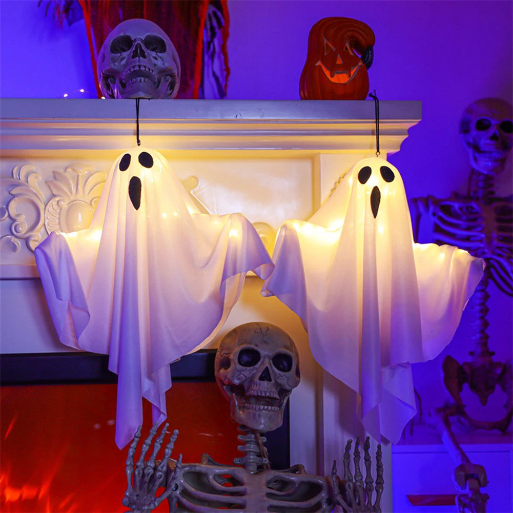 Halloween Glowing White Ghost LED Hanging Ghosts