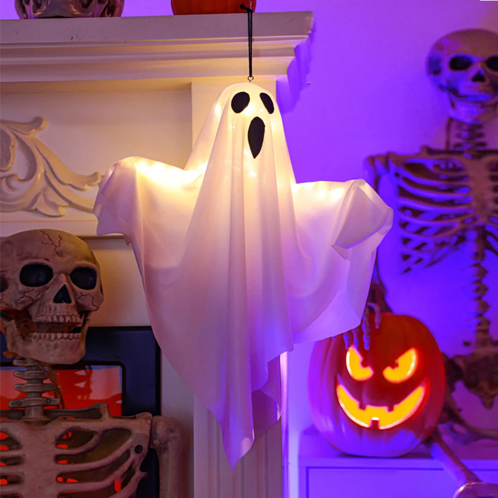 Halloween Glowing White Ghost LED Hanging Ghosts