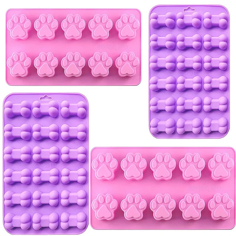 Silicone Molds Puppy Dog Paw and Dog Bone Silicone Dog Treat Molds