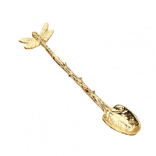 Retro Forest Style Dragonfly Leaf Dessert Spoon