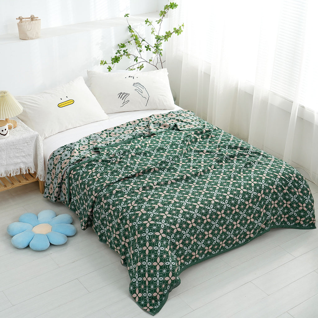 Bamboo Fiber Summer Blanket with Floral Design